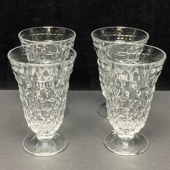 Fostoria American Clear Set of 4 Footed Iced Tea Water Goblets 12oz - Picture 2 of 7
